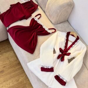 Pyjama Hiver 3 Pièces Top Qualité – Modèle Nouveau et Très Chaud ❄️✨1 Pyjama Hiver 3 Pièces Top Qualité – Modèle Nouveau et Très Chaud